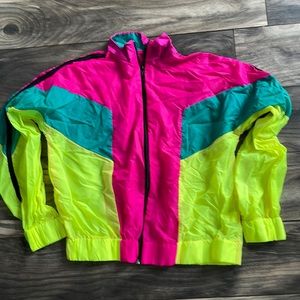Colorful neon Nylon zip up jacket